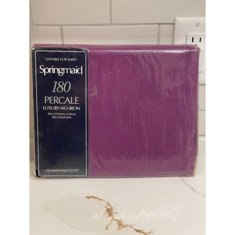 Vintage Springmaid Double/Full Flat Sheet Purple Pinafore Percale‎ New Sealed
